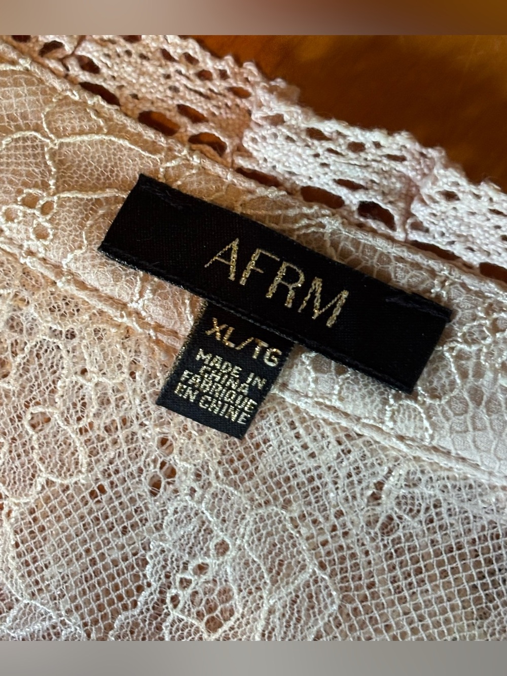 AFRM Lace Kaftan Dress Ivory Victorian Asymmetrical Hem Wedding Dress Sz XL Boho - Picture 11 of 16